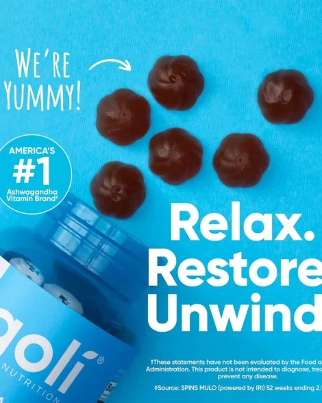 Calm & Energy Ashwagandha Gummies – KSM-66 Adaptogen for Stress Relief, Mood, Performance & Libido – Vegan, Non-GMO, Gluten-Free, Gelatin-Free – 60 Gummies